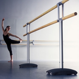 Barra de ballet doble de 3 m traslladable amb rodes. Model Maurice