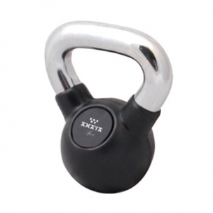 Kettlebell de cautxu amb mneg cromat 10 Kg